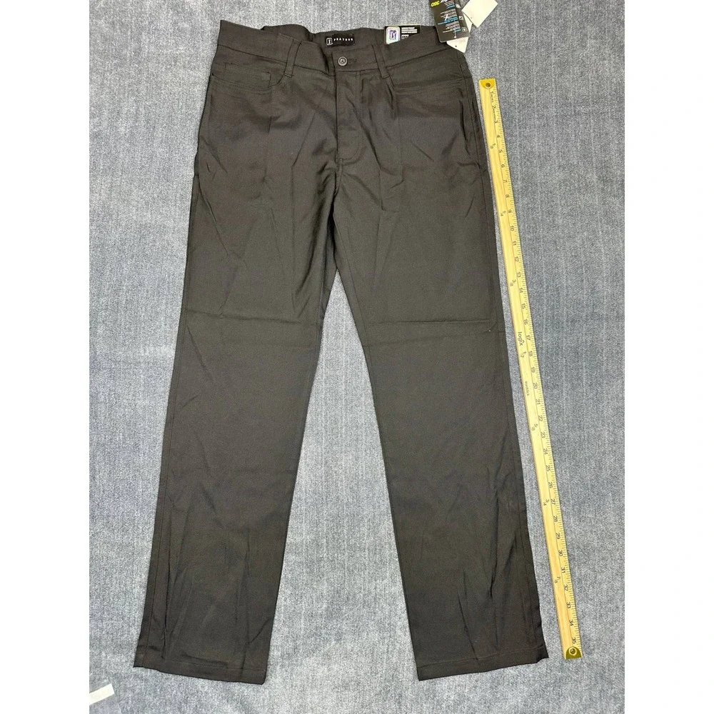PGA Tour Mens Motionflux 360 Golf Pants 30x30 Caviar Black Stretch Driflux New